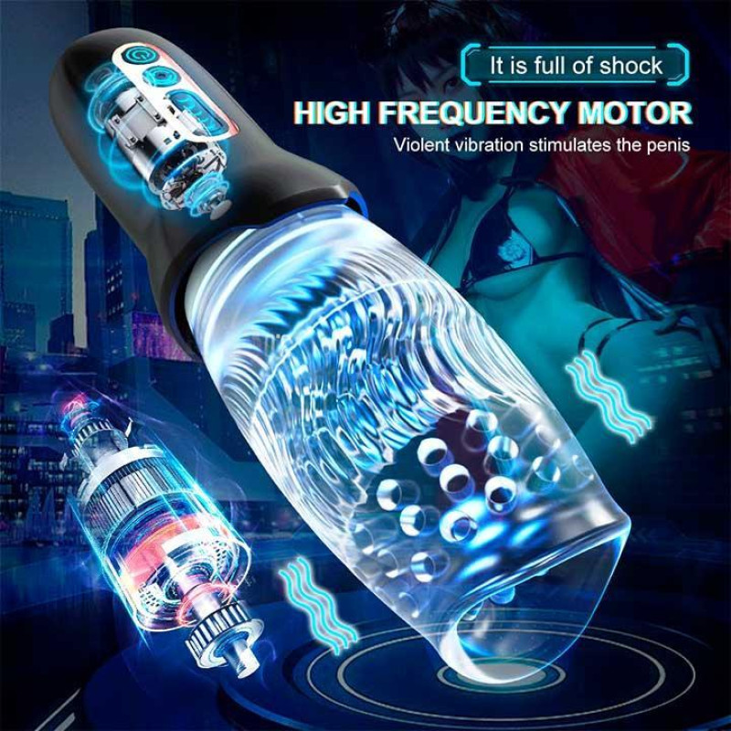 Автоматичний мастурбатор Warrior 360 з 10 вібраціями та 5 ротаціями