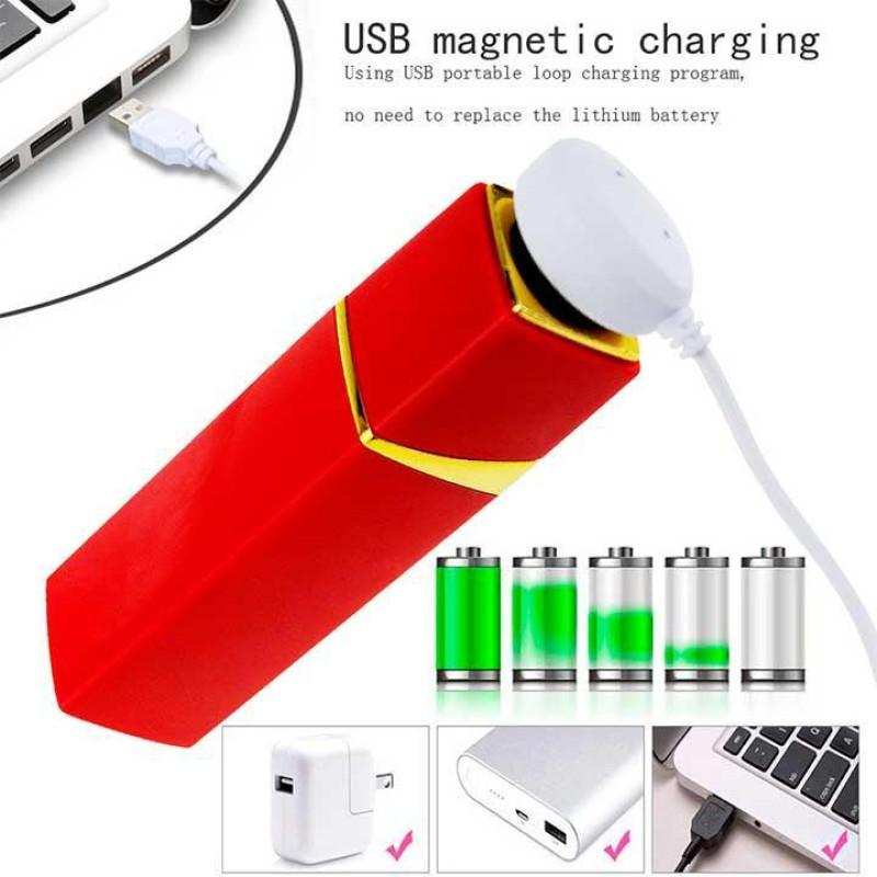 Клиторальный вибратор-помада 10 режимов USB черный