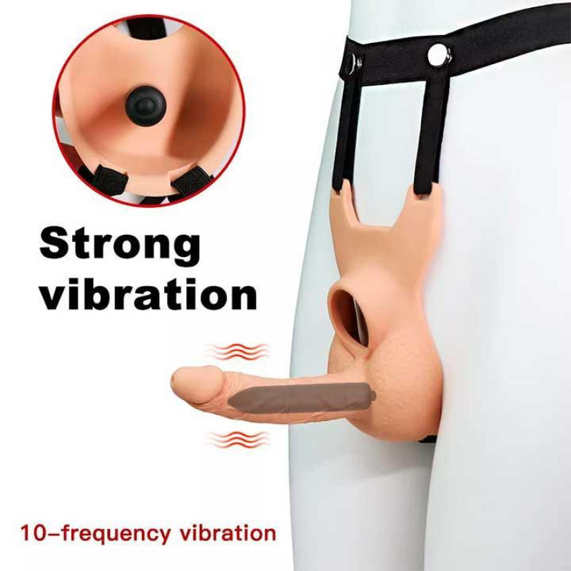Анальний фалоімітатор на ремені Lovetoy Vibrating Unisex, 10 режимів вібрації