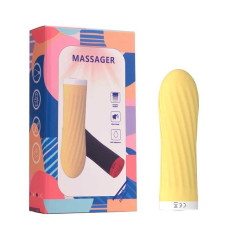 Мини-вибратор Rechargeable Silicone Touch желтый 10 режимов — Keks-Hub