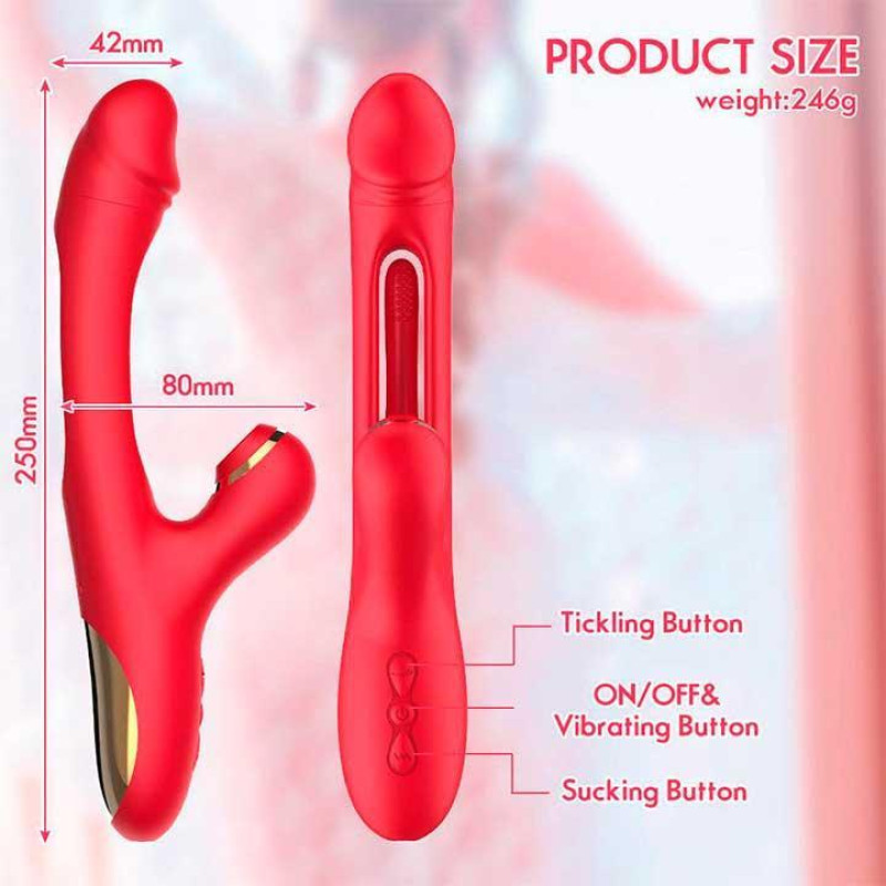 Вібратор Pretty Love Finger Bunny 3в1 фіолетовий, 21 режим
