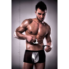 Чоловічі шорти Passion 002 SHORT black XXL/XXXL з блискучим гульфіком — Keks-Hub