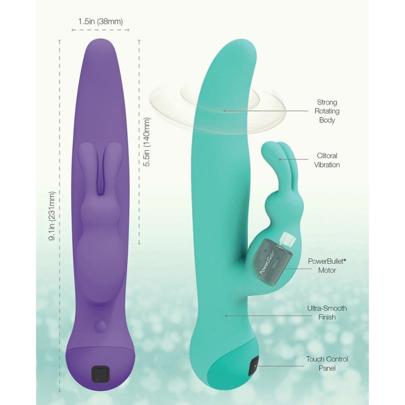 Вибратор-кролик Swan Touch Duo Purple с сенсорным управлением и ротацией