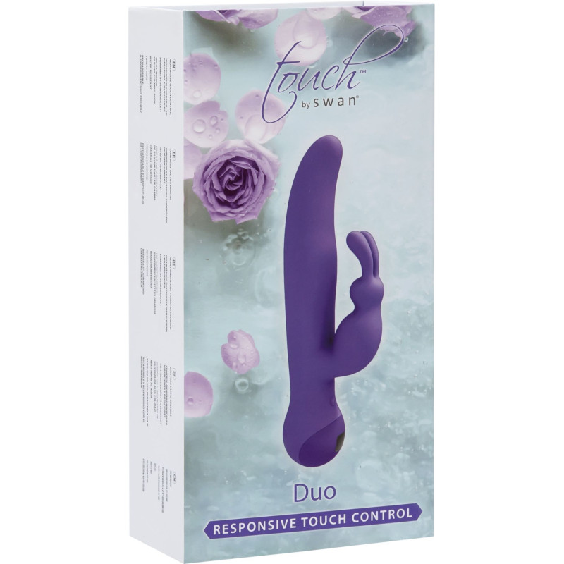 Вибратор-кролик Swan Touch Duo Purple с сенсорным управлением и ротацией