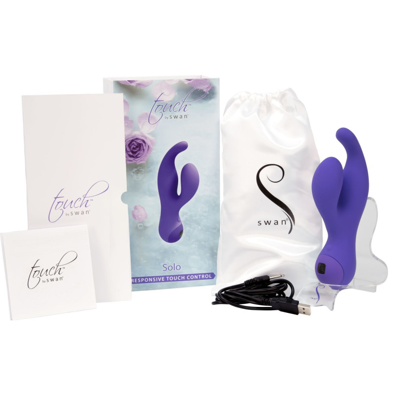 Вибратор-кролик Swan Touch Solo Purple, сенсорное управление, глубокая вибрация для точки G