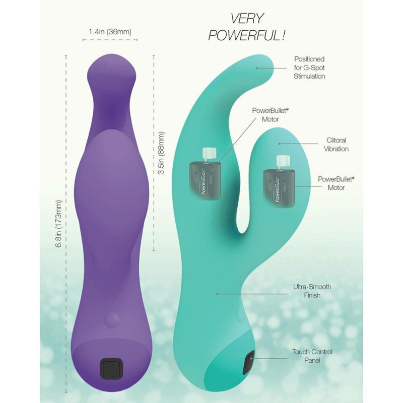 Вибратор-кролик SWAN Touch Solo Teal с сенсорным управлением, глубокая вибрация для точки G