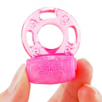 Еластичне ерекційне кільце з вібрацією - Рожевий