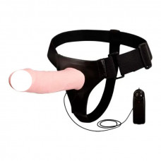 Порожнистий страпон з вібрацією 19*5 см - Тілесний