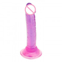 Гнучкий міні фалос, на присосці - 13,7*2,3 см - Бузковий