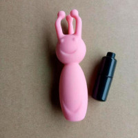 Вибратор с усиками и улыбкой, Розовый