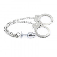 Наручники з ланцюгами та анальною пробкою - Садо-мазо