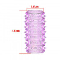 Эластичная рельефная насадка на пенис - Прозрачный - 4,5*1,5 см