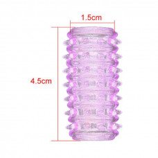 Еластична рельєфна насадка на пеніс - Прозорий - 4,5*1,5 см