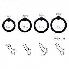 Набір ерекційних кілець (4 шт) - Чорний