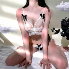 Еротичний комплект мереживний, Білий, S/M — Keks-Hub