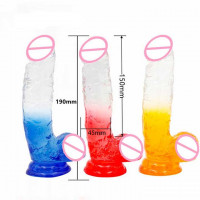 Фалоімітатор SILEXD гелевий - 19*3,8 см - Жовтий