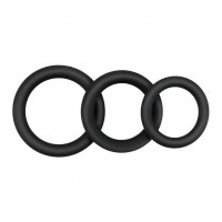 Набір ерекційних кілець (3 шт) - Гладкі - Чорний