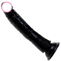 Гнущийся фалос на присоске - 21 см - Чёрный