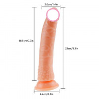 Гнущийся фалос на присоске - 21 см - Телесный