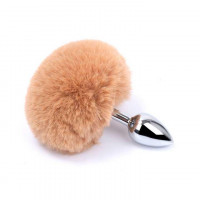 Анальная пробка с хвостиком - Коричневый - 7,5 * 2,8 см – Анальные игрушки