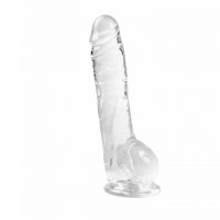 Гнучкий фалос на присосці 15.5x10.5x3 см Прозорий