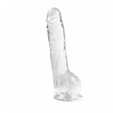 Гнучкий фалос на присосці 15.5x10.5x3 см Прозорий — Keks-Hub