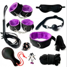 БДСМ набір з 10 предметів (3) — Фіолетовий — Садо-мазо