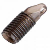 Рельефная насадка на пенис с открытой головкой - Коричневый - 11,5 * 4см