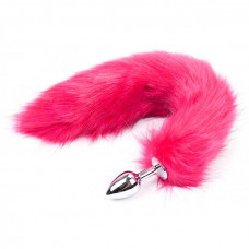 Анальна пробка з лисячим хвостиком - Фуксія - Анальні іграшки