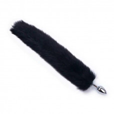 Анальна пробка з лисячим хвостиком - Чорний - Анальні іграшки