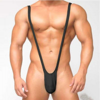 Мужские стринги комбинезон - Чёрный - L-XL