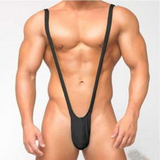Чоловічі стрінги комбінезон - Чорний - L-XL