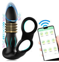 Смарт Вібратор Анальний Масажер Простати з Ерекційними Кільцями та Поступальними Рухами