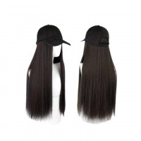 Перука кепка з волоссям 60 см Брюнетка