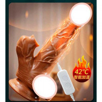 Вибратор реалистичный с вакуумом и подогревом USB