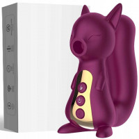 Вакуумний вібратор Білочка з підігрівом для клітора і точки G Бордовий