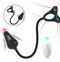 Вібромасажер простати Funtasmo з ерекційним кільцем та пультом Д/К