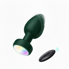 Анальна пробка що світиться з вібрацією і Д/У Light Anal Plug 3,5*9 см зелена — Анальні іграшки