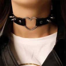 БДСМ чокер із серцем і шипами Чорний — Садо-мазо