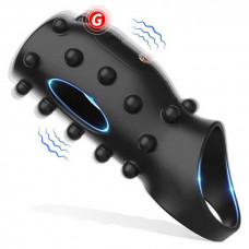 Насадка з вібрацією і шипами на пінис і мошонку Ultimate Couples Cage USB