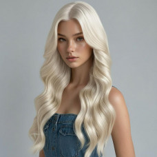 Перука хвиляста довга 70 см штучне волосся жіноча Блонд — Keks-Hub