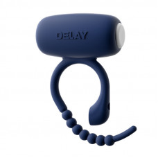 Віброкільце для пеніса регульоване еластичне силіконове для відтермінування еякуляції Синій