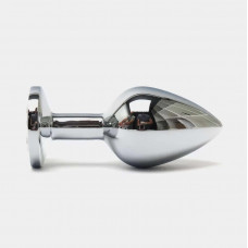 Сталева анальна пробка Buttplug з кристалом 6,4x2,3 см Сріблястий