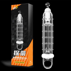 Насадка з вібрацією для збільшення пеніса Crystal Skin Penishulle Vibro