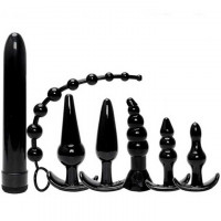 Анально-вагінальний набір із 7 предметів - Чорний - Анальні іграшки
