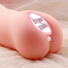 Подвійний мастурбатор з біо-шкіри, тілесний, 15,5*9 см — Keks-Hub