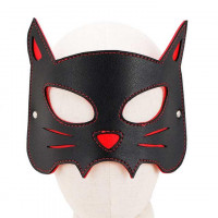 Маска Жінки Кішки Чорно-червона