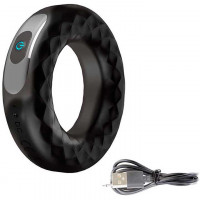 Вибрирующее силиконовое кольцо на пенис, 10 режимов, Черное, 7,3*1,9 см