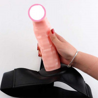 Реалистичный полый страпон 20*4,6 см - Телесный