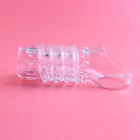 Насадка на пенис рельефная с открытой головкой Прозрачная 10*3,8см